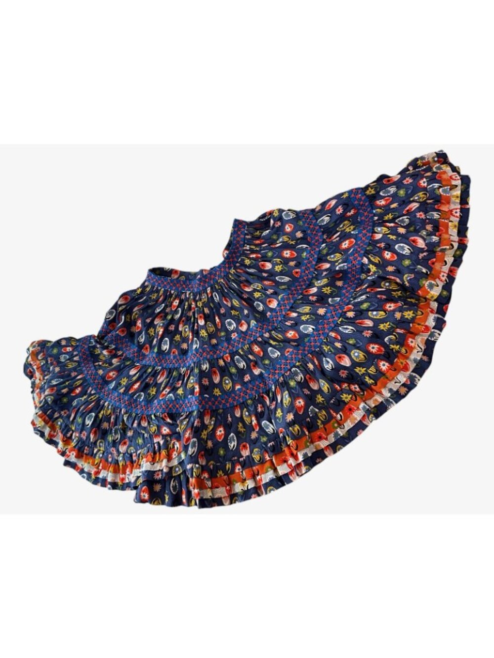 Celia B Skirt Womens Medium Multicolor Floral Tiered Ruffle Peasant Mini HEAVY - Picture 10 of 10